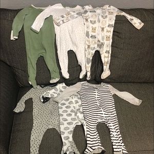 6 Cloud Island Zip Up Onesies